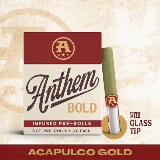 Anthem - Bold Glass Tip Infused Acapulco Gold Pre-Roll Pack 2.5g (0.5g ea | 5-pack) - 1