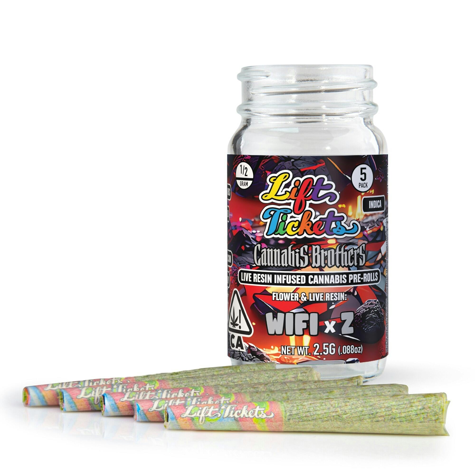 Lift Tickets - Cannabis Bros: WiFi x Z - 0.5g Infused Pre Roll Multipack (5) - 1
