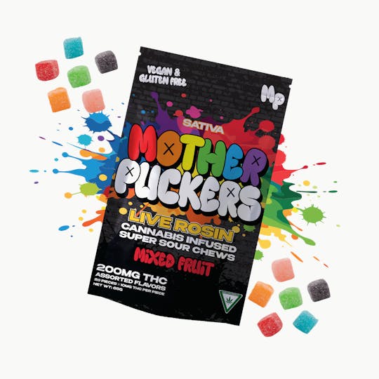 Mother Puckers - Mother Puckers | Mixed Fruit | Live Rosin | 200MG | Super Sour Chews - 1