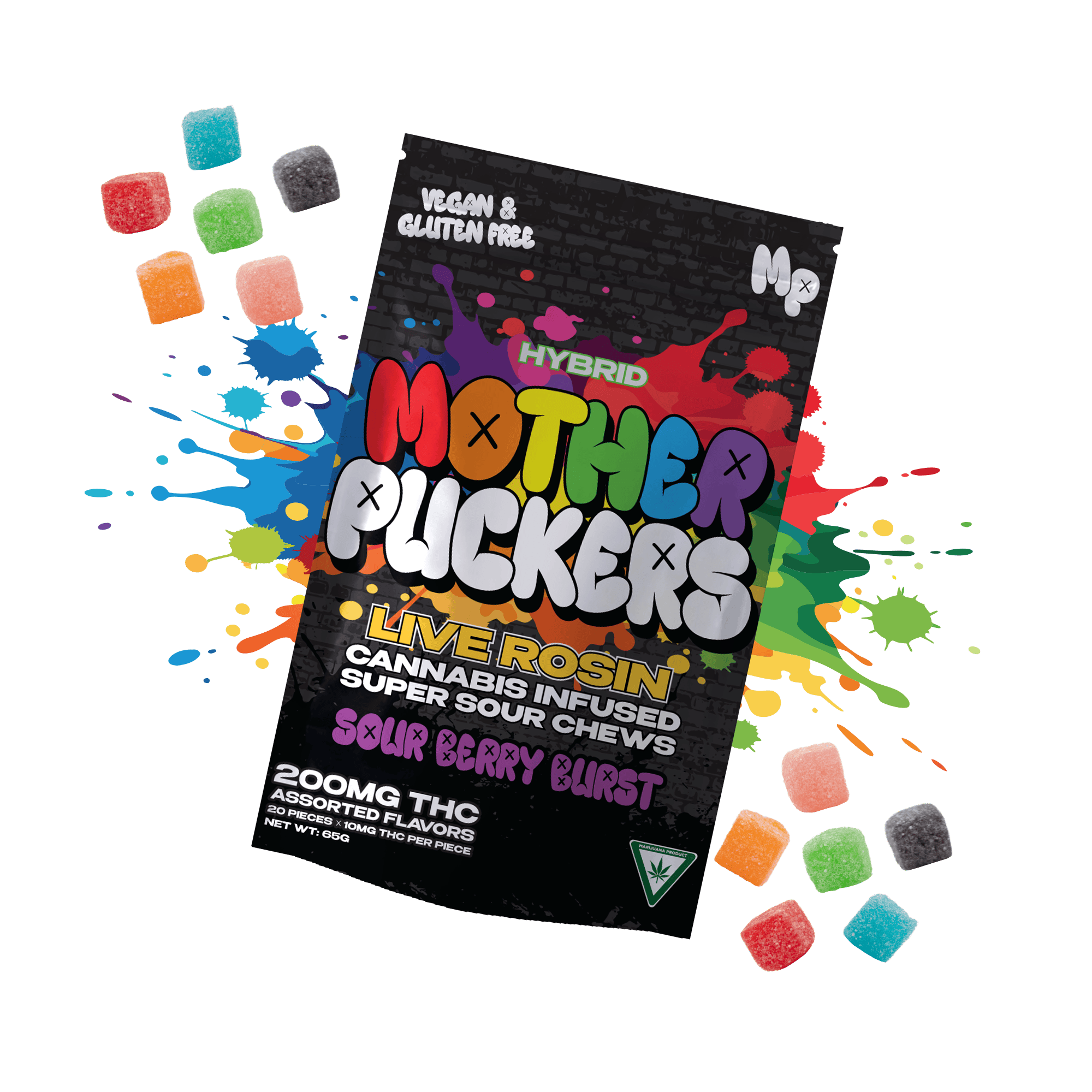 Mother Puckers - Mother Puckers | Sour Berry Burst | Live Rosin | 200MG | Super Sour Chews - 1