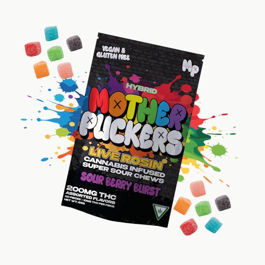 Mother Puckers - Mother Puckers | Sour Berry Burst | Live Rosin | 200MG | Super Sour Chews - 1