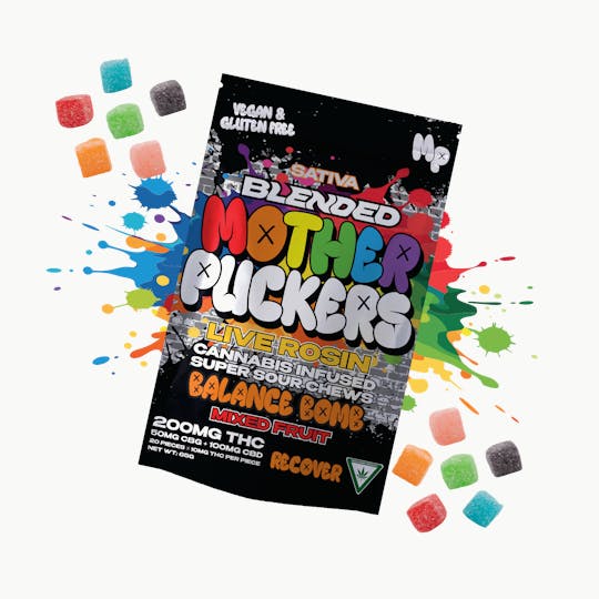 Mother Puckers - Mother Puckers | Balance Bomb | CBG + CBD | Mix Fruit | Live Rosin | 200MG - 1