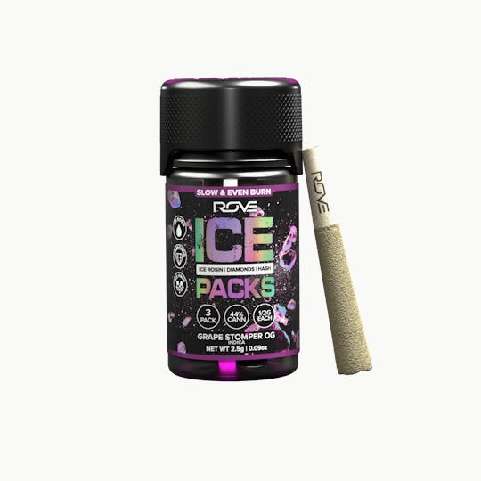 ROVE - Grape Stomper OG | Infused Ice Packs (Rosin, Hash, and Diamonds) | 3 Pack - 1
