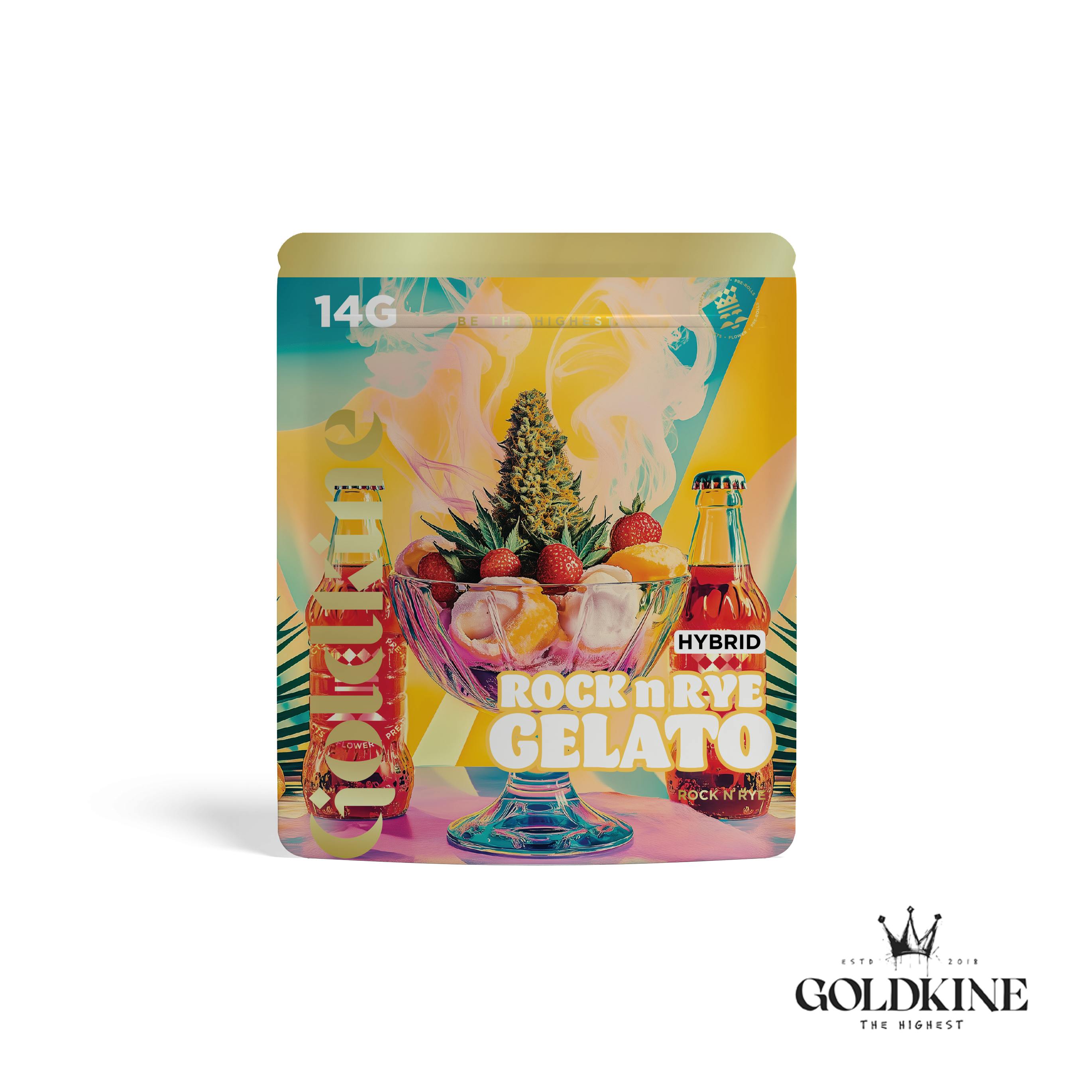 Goldkine - Goldkine Flower 14G (Mylar) | Rock N Rye Gelato - 1