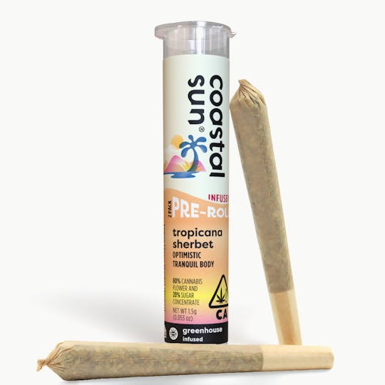 Coastal Sun - Tropicana Sherbet Infused Greenhouse 0.75g Pre-Roll 2pk 1.5g - 1