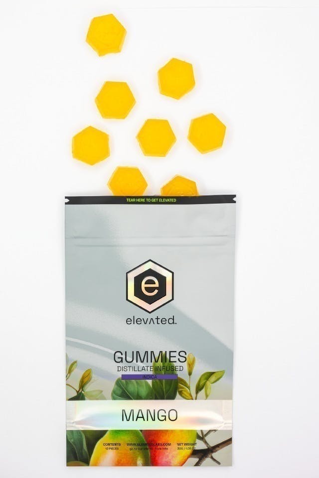 Elevated Labs - Elevated | Mango Distillate Infused Gummies | 100mg | 10ct | 10mg/ea - 1