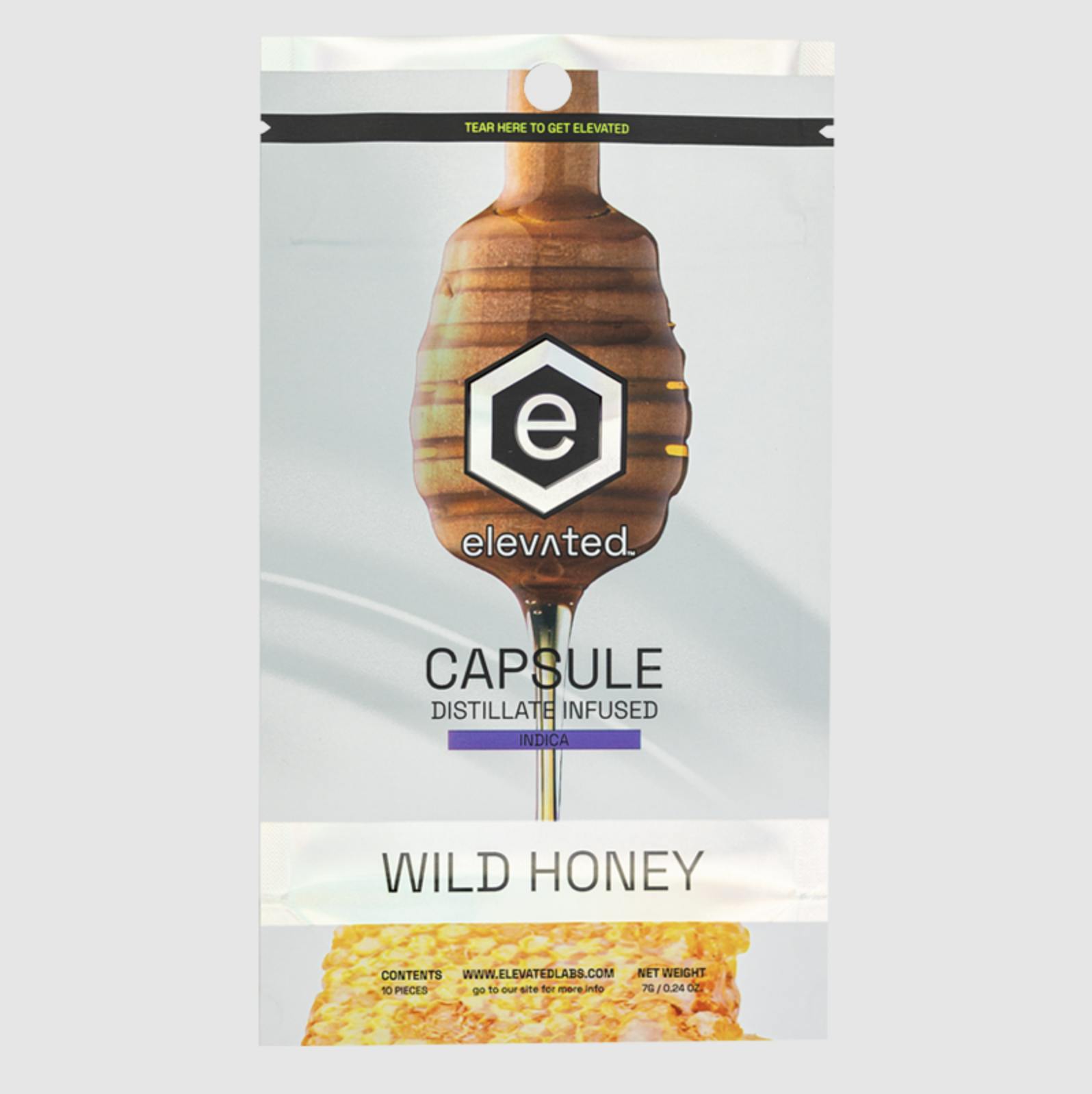 Elevated Labs - Wild Honey Caps | Indica | Distillate Capsules | 100mg | 10ct | 10mg/ea - 1