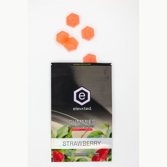 Elevated Labs - Strawberry Live Rosin Infused Gummies 100mg - 1