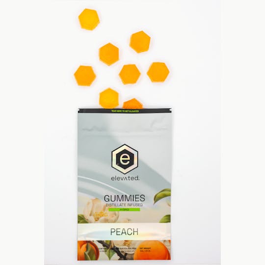 Elevated Labs - Peach Distillate Infused Gummies 100mg - 1