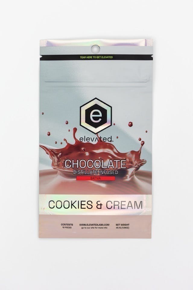 Elevated Labs - Elevated | Distillate Cookies & Cream Chocolate | 100mg | 10ct | 10mg/ea - 1