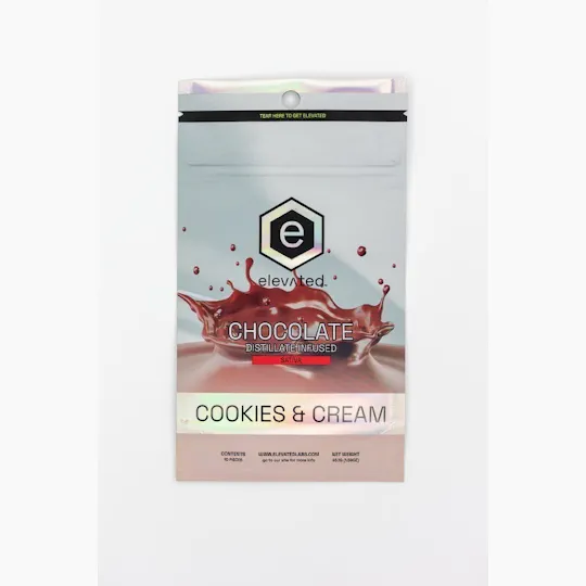 Elevated Labs - Elevated | Distillate Cookies & Cream Chocolate | 100mg | 10ct | 10mg/ea - 1