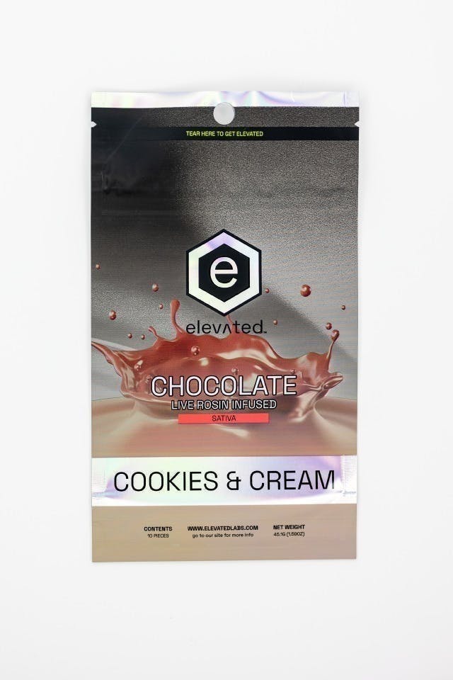 Elevated Labs - Elevated | Live Rosin Cookies & Cream Chocolate | 100mg | 10ct | 10mg/ea - 1