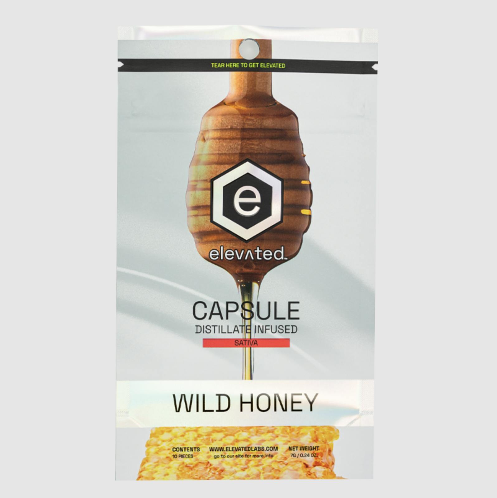 Elevated Labs - Wild Honey Caps | Sativa | Distillate Capsules | 100mg | 10ct | 10mg/ea - 1