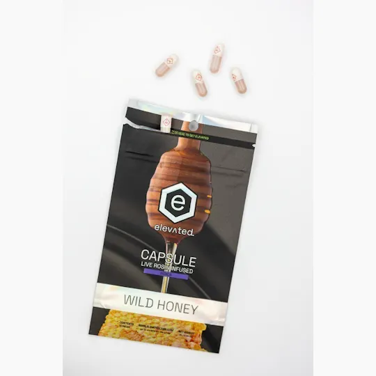 Elevated Labs - Wild Honey Caps | Indica | Live Rosin Capsules | 100mg | 10ct | 10mg/ea - 1