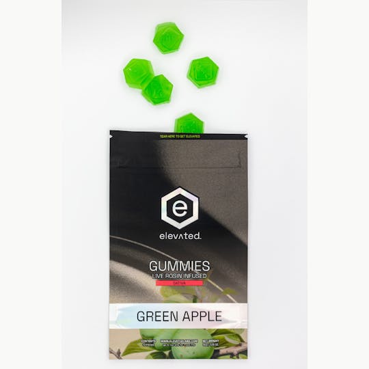 Elevated Labs - Green Apple Live Rosin Infused Gummies 100mg - 1