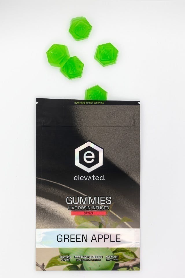 Elevated Labs - Elevated | Green Apple Rosin Infused Gummies | 100mg | 10ct | 10mg/ea - 1
