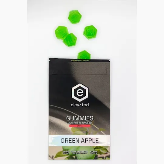 Elevated Labs - Elevated | Green Apple Rosin Infused Gummies | 100mg | 10ct | 10mg/ea - 1
