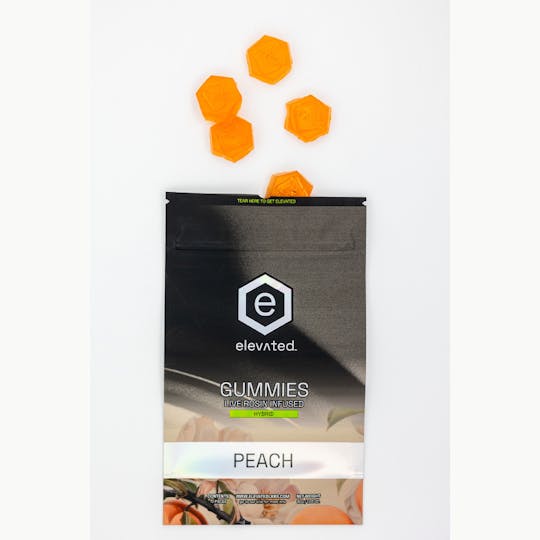 Elevated Labs - Peach Live Rosin Infused Gummies 100mg - 1