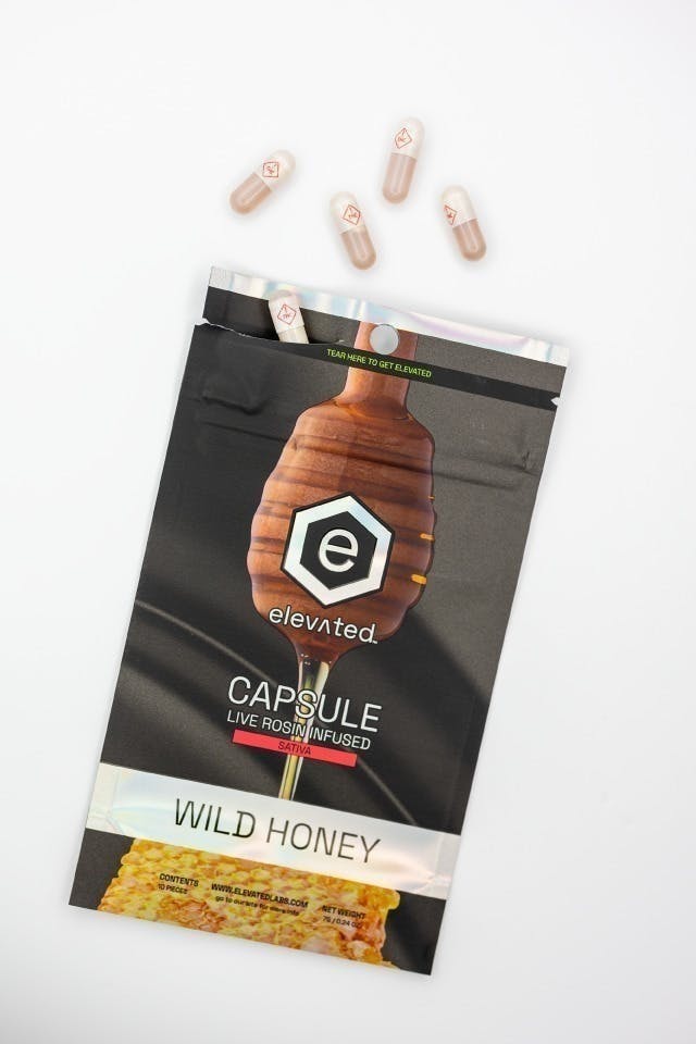 Elevated Labs - Wild Honey Caps | Sativa | Live Rosin Capsules | 100mg | 10ct | 10mg/ea - 1