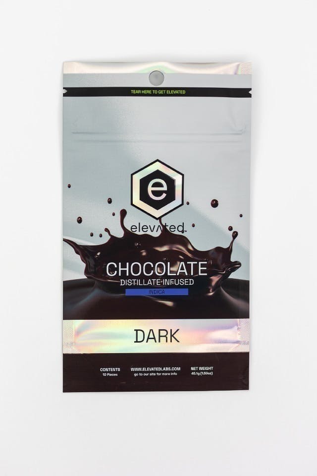 Elevated Labs - Elevated | Distillate Infused Dark Chocolate | 100mg | 10ct | 10mg/ea - 1