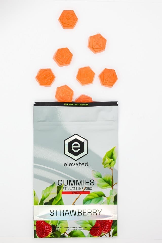 Elevated Labs - Elevated | Strawberry Distillate Gummies | 100mg | 10ct | 10mg/ea - 1