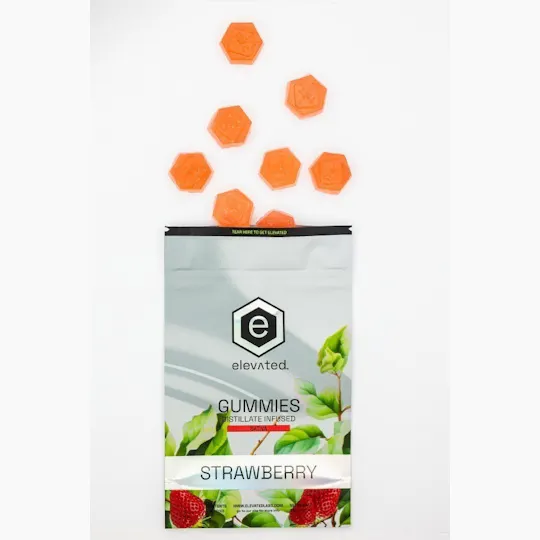 Elevated Labs - Elevated | Strawberry Distillate Infused Gummies | 100mg | 10ct | 10mg/ea - 1