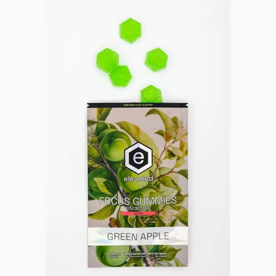Elevated Labs - Elevated | Green Apple Focus Gummies | 1:1 THC:CBG | 100mg | 10ct | 10mg/ea - 1