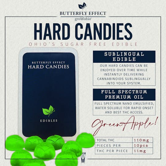 Butterfly Effect - Grow Ohio - Green Apple Hard Candies (10pk, 110mg) - 1