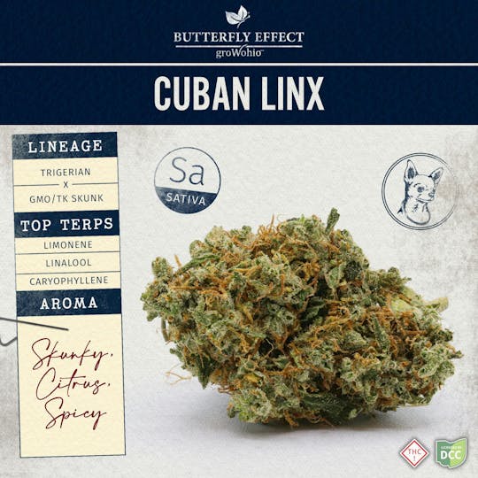 Butterfly Effect - Grow Ohio - Cuban Linx - 28.3g Flower - 1