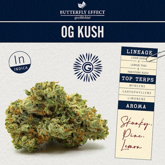 Butterfly Effect - Grow Ohio - OG Kush - 2.83g Flower - 1