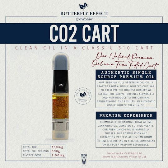 Butterfly Effect - Grow Ohio - White Apple Tartz - 0.5g Cartridge - 1