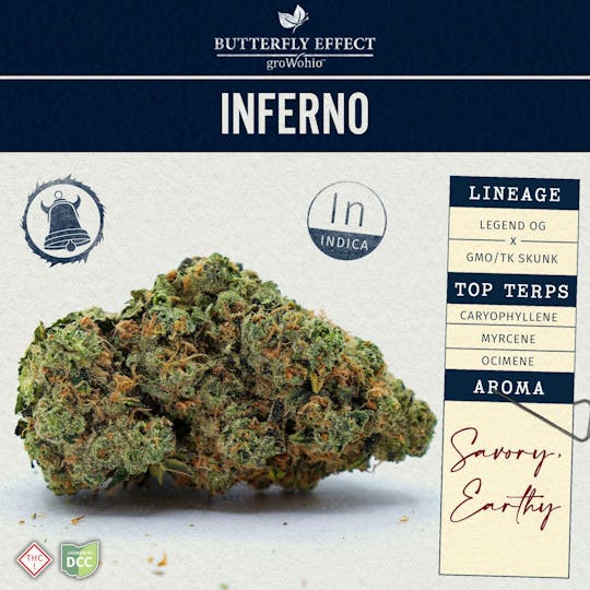 Butterfly Effect - Grow Ohio - Inferno - 2.83g Flower - 1