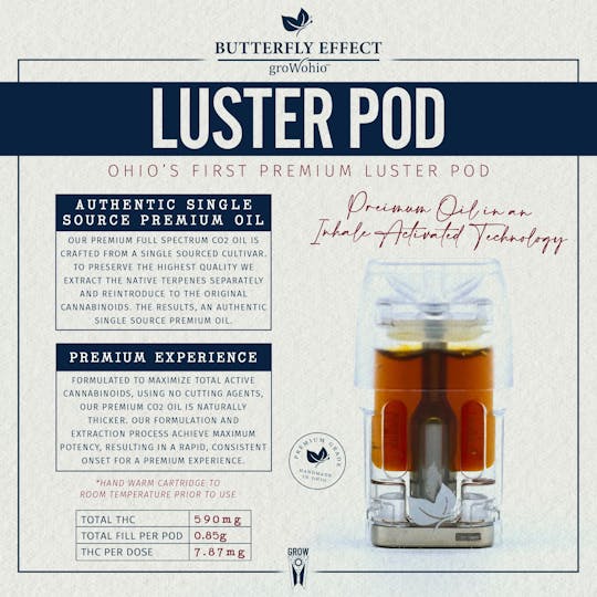 Butterfly Effect - Grow Ohio - Black Jack - 0.85g Luster Pod - 1