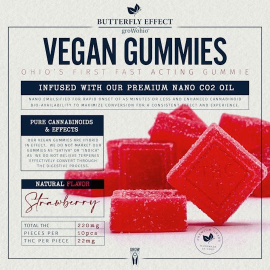 Butterfly Effect - Grow Ohio - Strawberry Gummies (10pk, 220mg) - 1