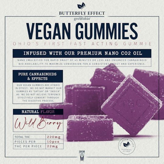 Butterfly Effect - Grow Ohio - Wild Berry Gummies (10pk, 220mg) - 1