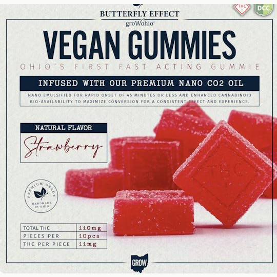 Butterfly Effect - Grow Ohio - Strawberry Gummies (10pk, 110mg) - 1