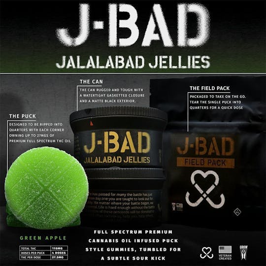 Butterfly Effect - Grow Ohio - J-BAD Sour Green Apple Field Pack (110mg) - 1