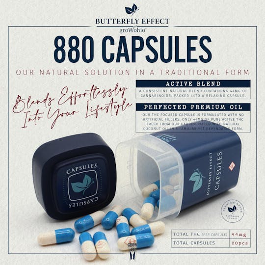 Butterfly Effect - Grow Ohio - THC Capsules (20pk, 880mg) - 1