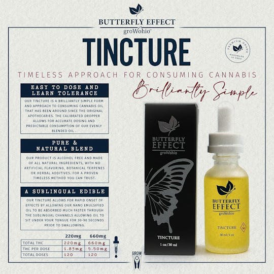 Butterfly Effect - Grow Ohio - THC Tincture (660mg) - 1