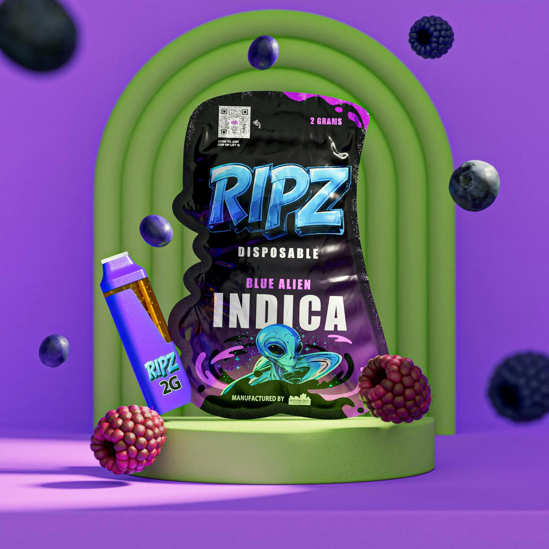 Ripz - Ripz | Blue Alien | Disposable | 2g - 1