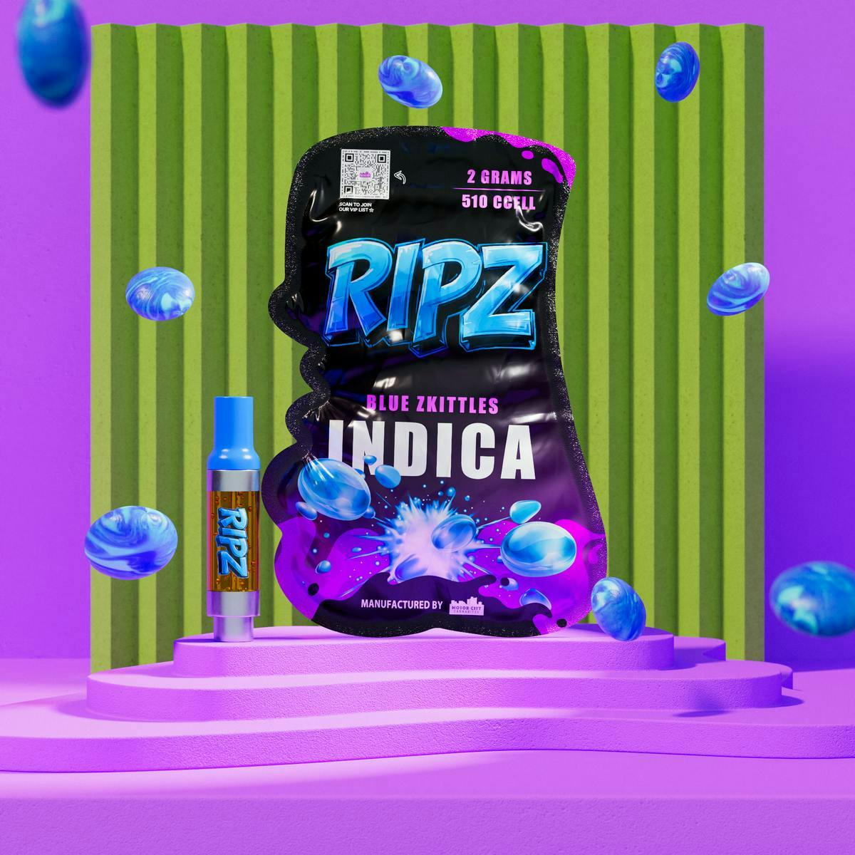 Ripz - Ripz | Blue Zkittlez | 510 Cartridge | 2g - 1