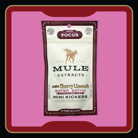 Mule Extracts - 100mg 10-Piece Sour Cherry Limeade 4:2:1 THC:CBG:CBC Mini Kickers - NJ - 1