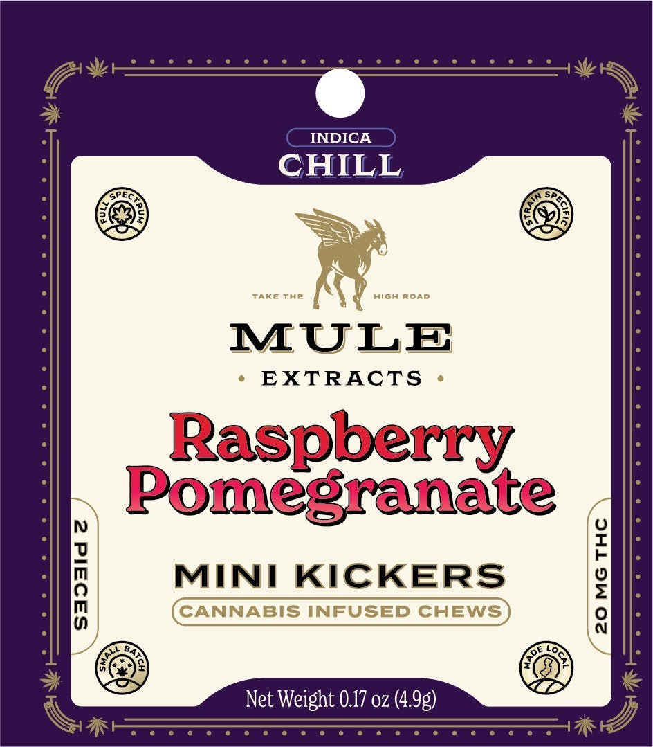 Mule Extracts - Raspberry Pomegranate "Try Me" Mini Kicker Gummies | 20mg | 2ct | 10mg/ea - 1