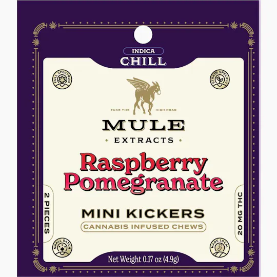 Mule Extracts - Raspberry Pomegranate "Try Me" Mini Kicker Gummies | 20mg | 2ct | 10mg/ea - 1