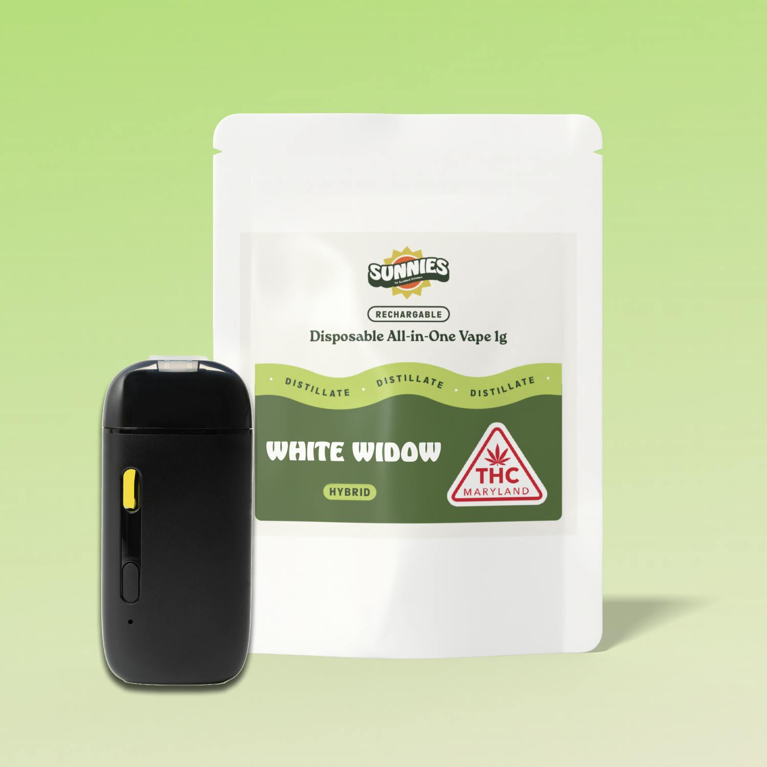 SunMed Growers - White Widow Distillate Disposable Vape 1.0g - 1