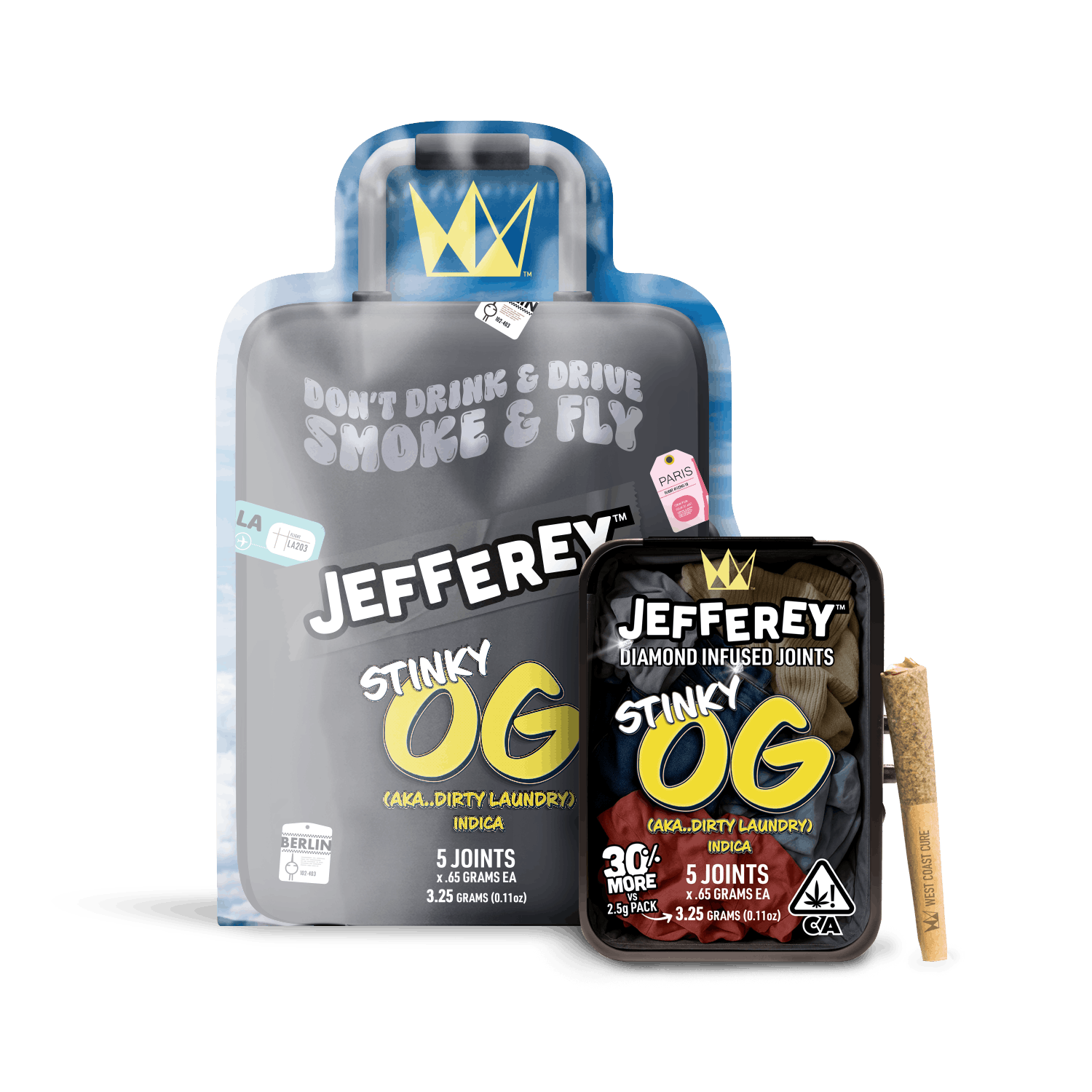 West Coast Cure - Smoke & Fly Stinky OG - 0.65G Jefferey 5 Pack Infused - 1