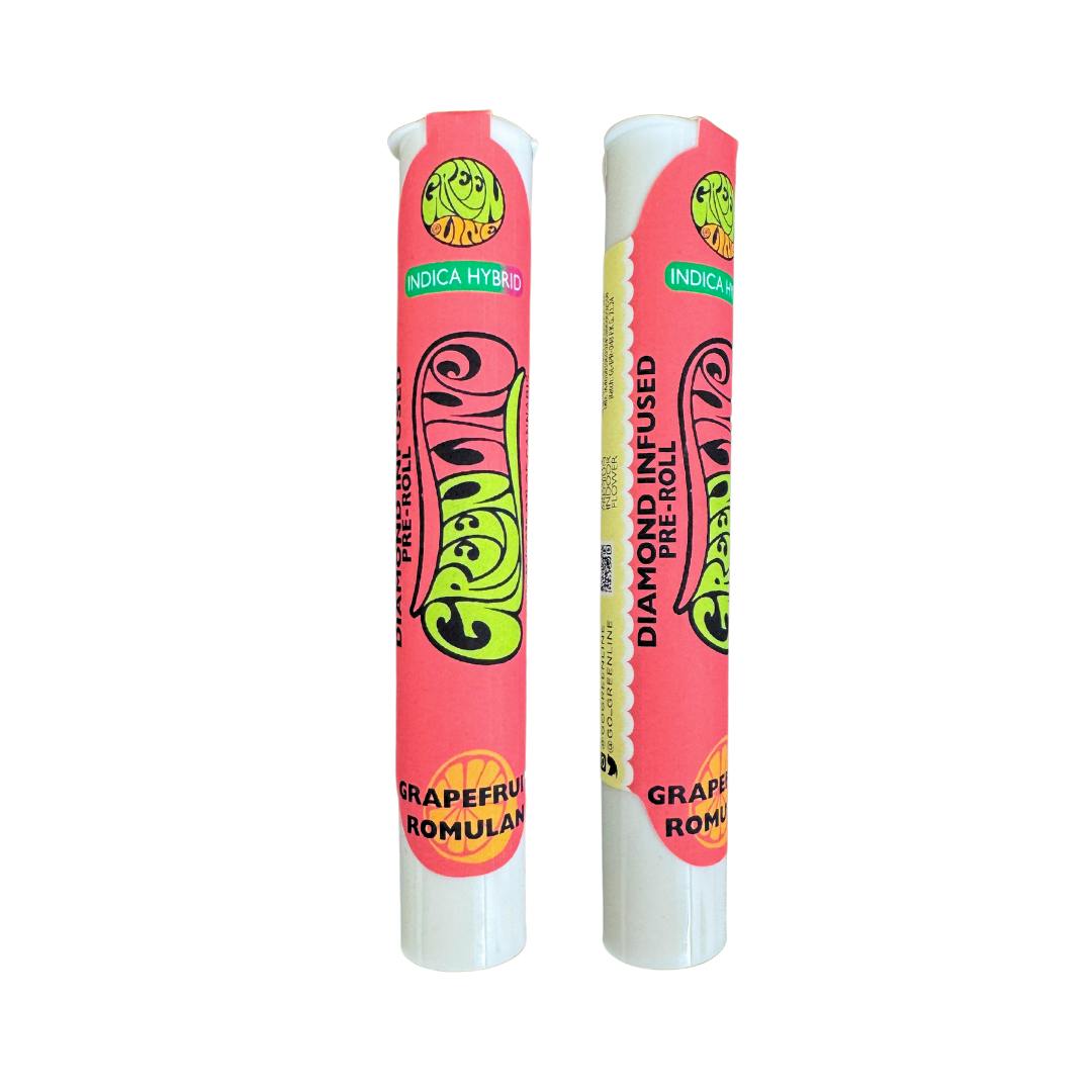 Greenline - Grapefruit Romulan - Diamond Infused - Indoor Flower Pre-Roll - Hybrid - 1g - 1