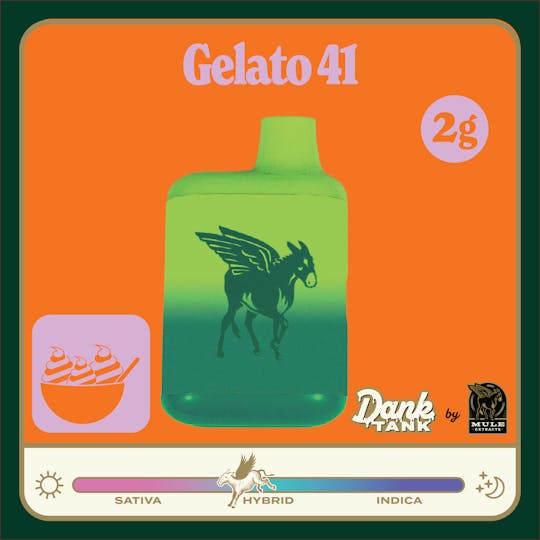 Mule Extracts - 2g Dank Tank Pure Live Resin - Gelato 41 82.9% (Hybrid) 6.3% Terps - 1