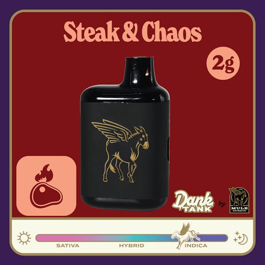 Mule Extracts - 2g Dank Tank Pure Live Resin - Steak & Chaos 85.6% (Indica) 4.6% Terps - 1