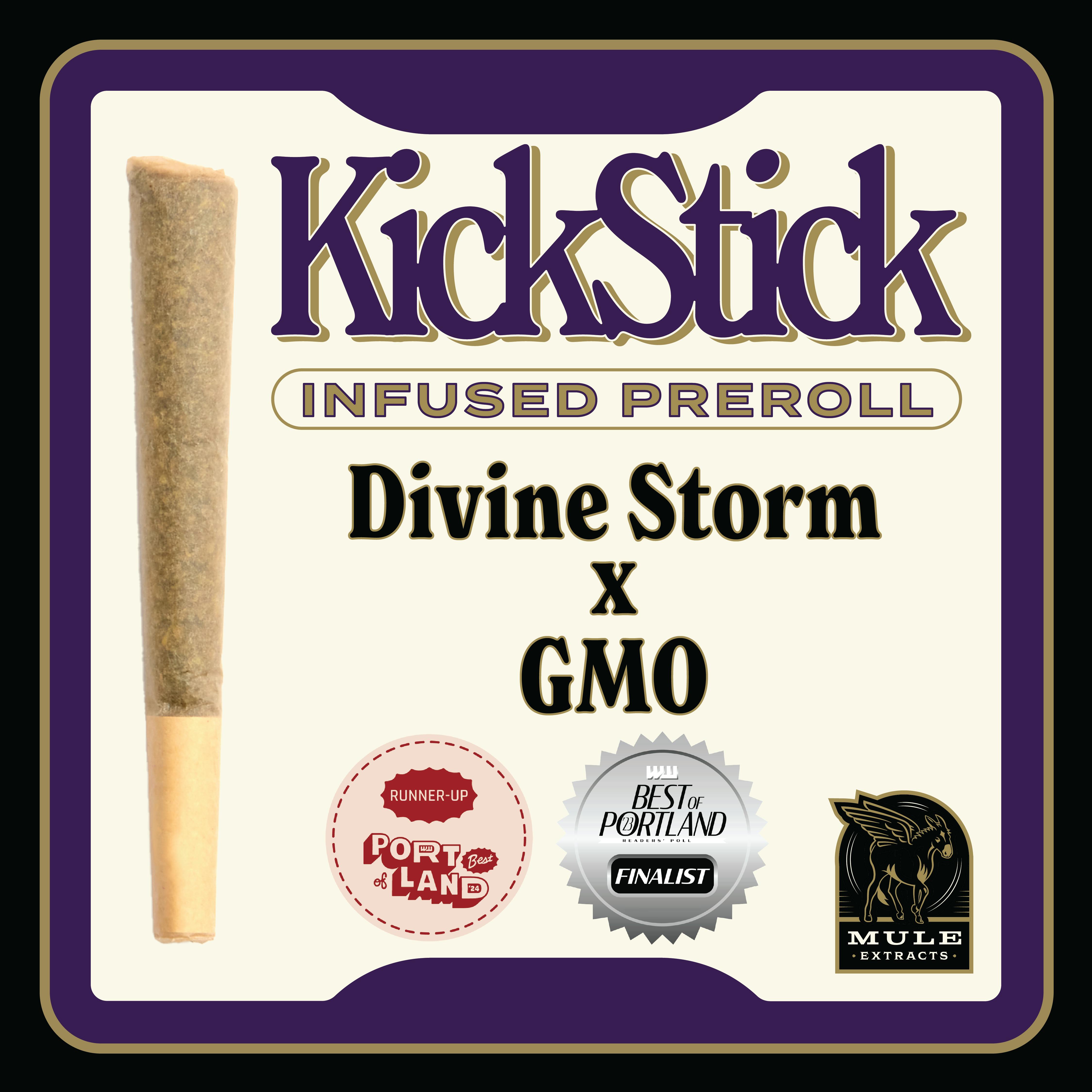 Mule Extracts - 1.0g Infused Pre-Roll - Divine Storm x GMO 24.3% (Indica) - 1